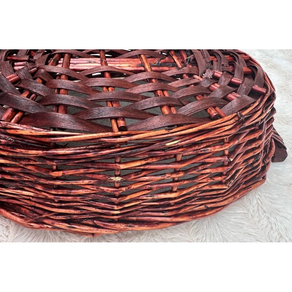 Oval Willow Tray Basket with Wood Handles - Picture 10 of 17